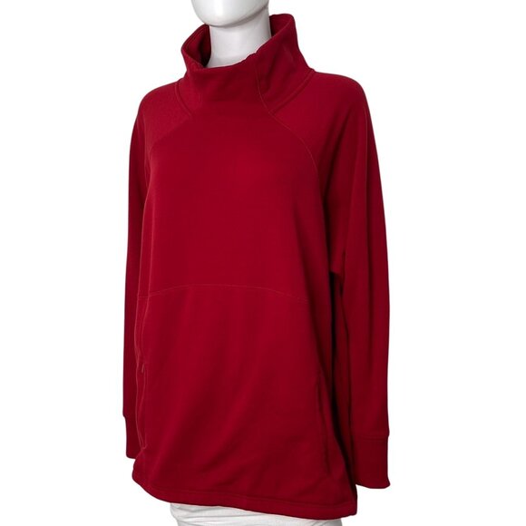 Athleta Altitude Polartec Funnel Neck Sweatshirt in Candy Red Women's Size 2X - Picture 3 of 16